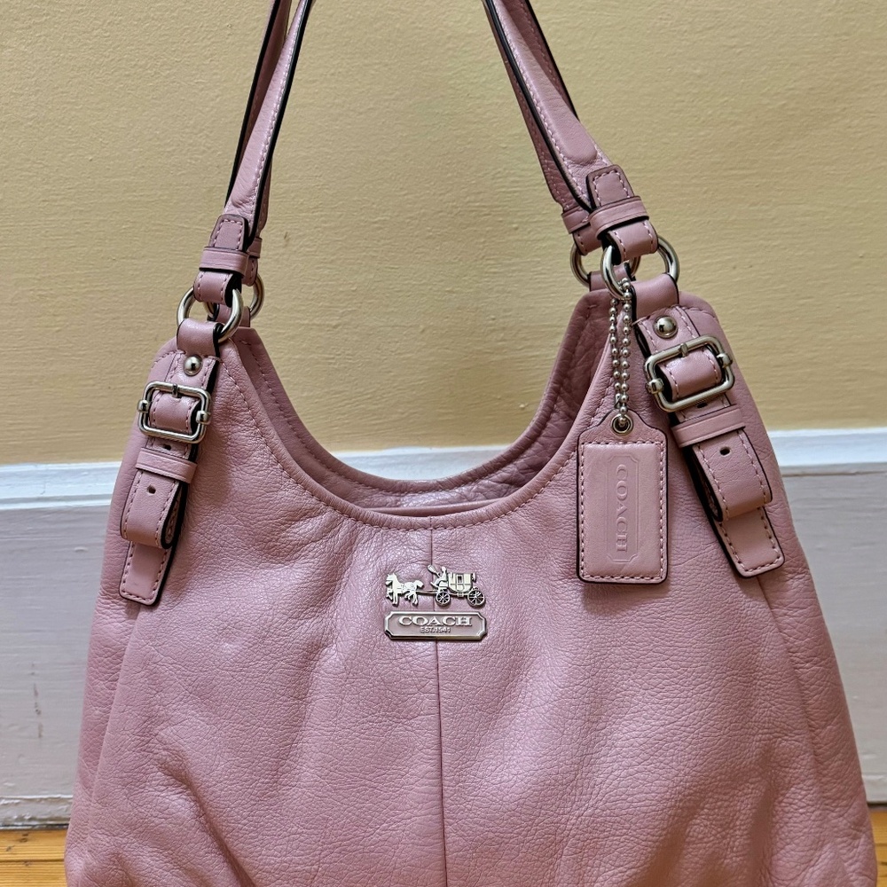 Coach Madison Maggie Pink Leather Hobo Shoulder Bag 16503
